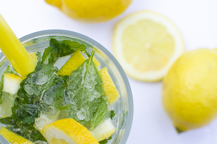 Mojito alcohol drink with mint and lemon